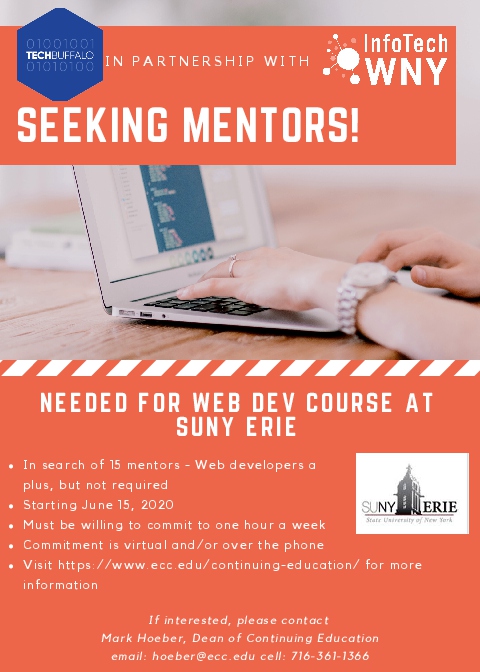 SUNY Erie seeking mentors for web dev students Image